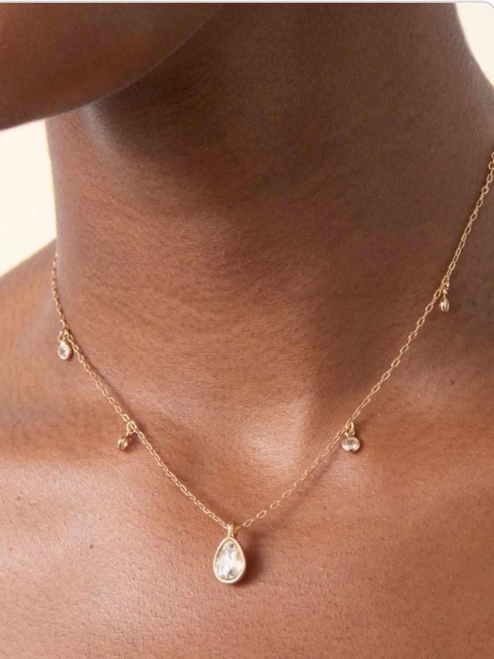 ettika Dripping in Crystals Necklace with 14k gold plating